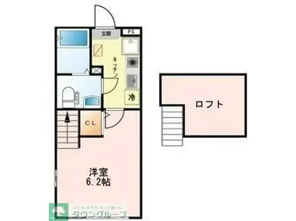 MACKENZIEPLACE(1K/2階)の間取り写真