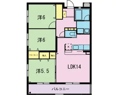 ジューダンブルクII(3LDK/1階)の間取り写真