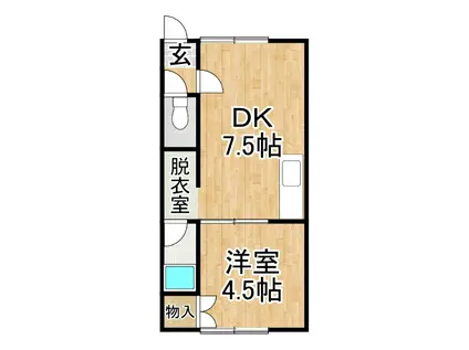 第2ハイツあおき(1DK/2階)の間取り写真