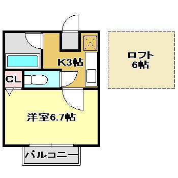 シティコート和泉(1K/1階)の間取り写真