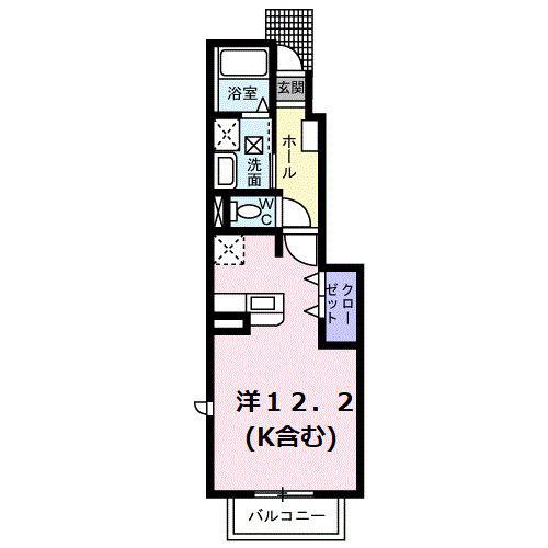 ベルシティSATOB(ワンルーム/1階)の間取り写真