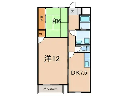 アルテメゾン2番館(2DK/1階)の間取り写真