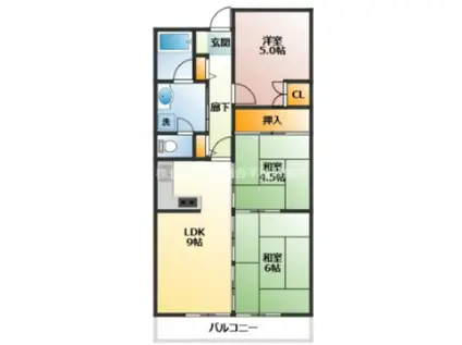 キャッスル東花園(3LDK/2階)の間取り写真