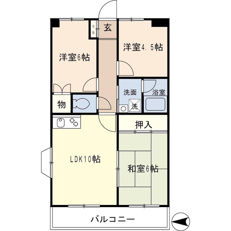 エルドヴェールI(3LDK/4階)の間取り写真