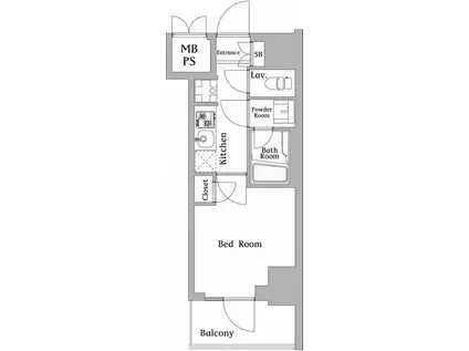 ハーモニーレジデンス川崎002(1K/2階)の間取り写真