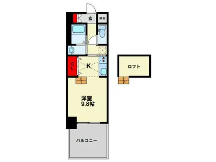 RISO CORE(1K/3階)の間取り写真