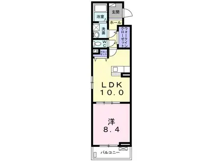 AYASEPARKFRONT(1LDK/2階)の間取り写真