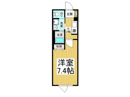 ベルデ南千歳(1K/3階)の間取り写真