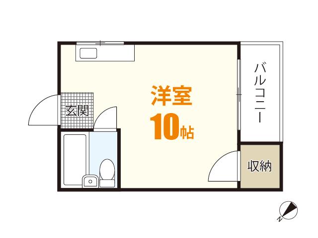 高村ビル(ワンルーム/4階)の間取り写真