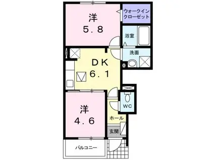 ステラ・リーヴァ III(2DK/1階)の間取り写真