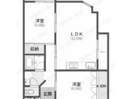 ラピュタ宮前(2LDK/6階)の間取り写真
