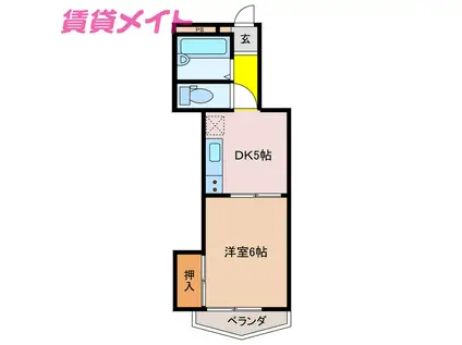 メゾン安島(1DK/3階)の間取り写真