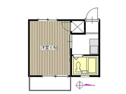 プレステージ八幡(1K/1階)の間取り写真