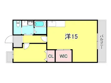 プラージュ御崎(1LDK/5階)の間取り写真