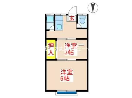コートミヤマI(2K/2階)の間取り写真