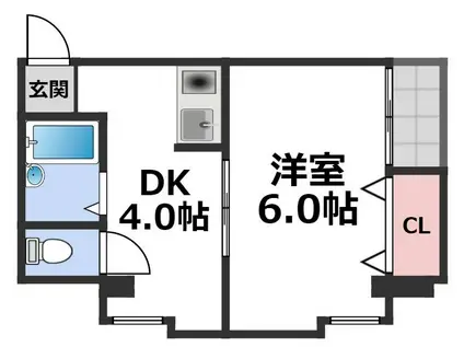 ゴッドフィールドIII(1DK/2階)の間取り写真