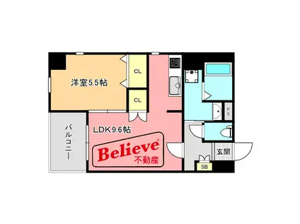 J-PLACE東町(1LDK/6階)の間取り写真