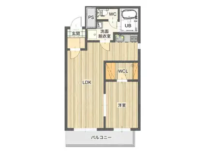 グリーンヒルズ(1LDK/3階)の間取り写真