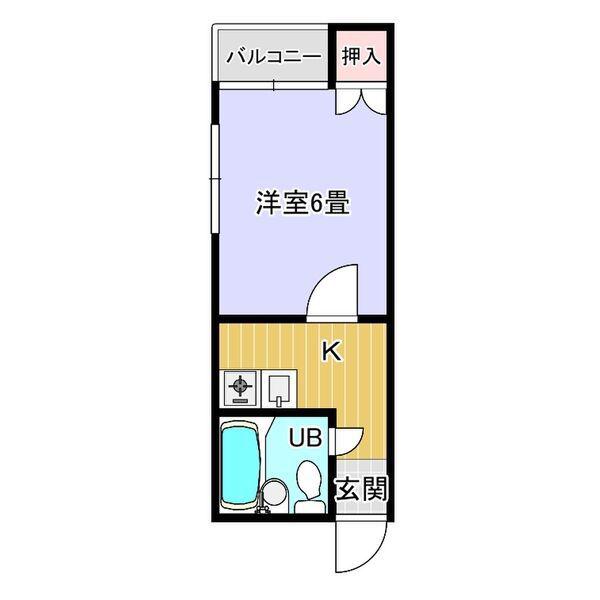 みすずコーポII(1K/1階)の間取り写真