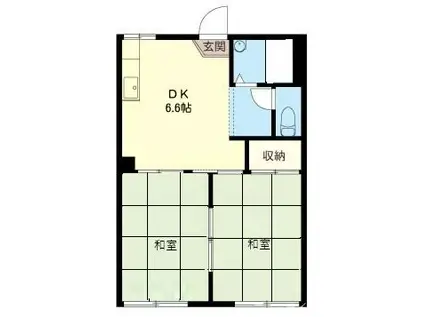 コーポエクセル(2DK/1階)の間取り写真