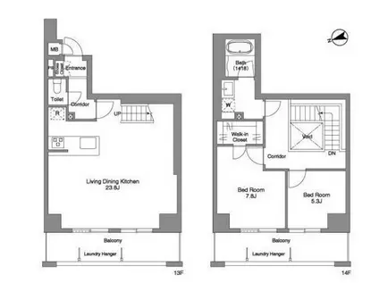 プリマステラ(2LDK/13階)の間取り写真