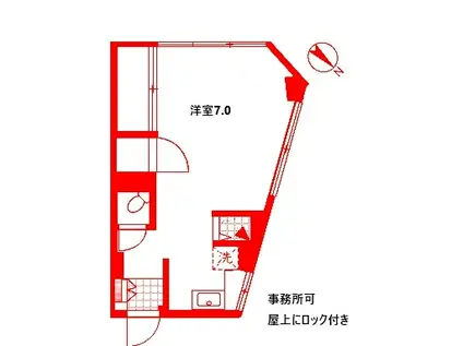 勝本ビル(ワンルーム/4階)の間取り写真