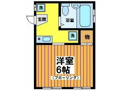 ベルシャンブル(1K/1階)の間取り写真