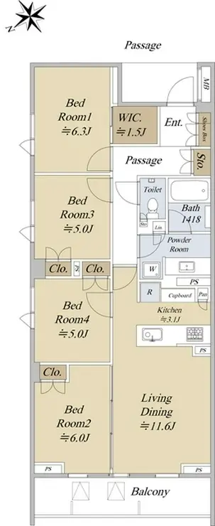 テラス武蔵野中町 3階階 間取り