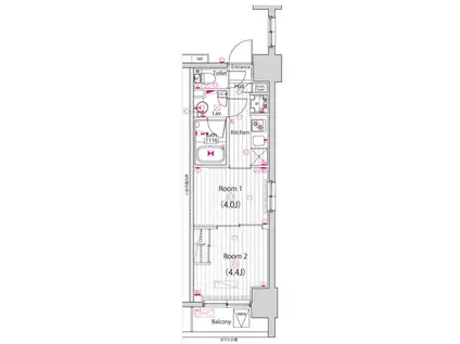 ガーラ・ステーション川崎平間(2K/5階)の間取り写真