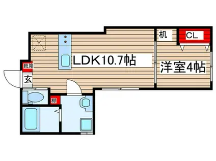 AMIRL PREMIER SHINSAKAE(1LDK/4階)の間取り写真