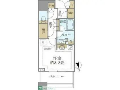 白金ザ・スカイ東棟(2LDK/7階)の間取り写真