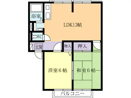 サンビレッジロイヤルA(2LDK/1階)の間取り写真