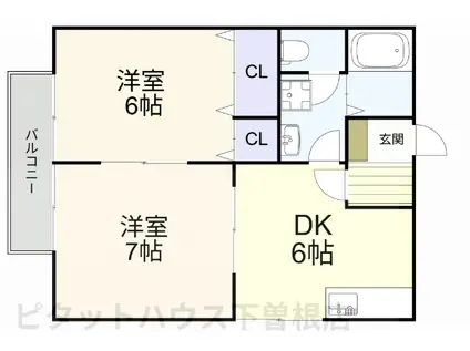 リバーコート21(2DK/2階)の間取り写真