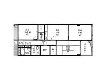 エムズフラット(3DK/3階)の間取り写真