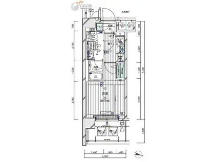 メインステージ川崎ウエスト(1K/6階)の間取り写真