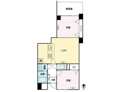 パティオ久が原(2LDK/1階)の間取り写真