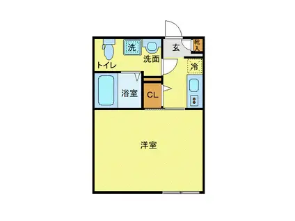 ラフィーネ大和(1K/2階)の間取り写真