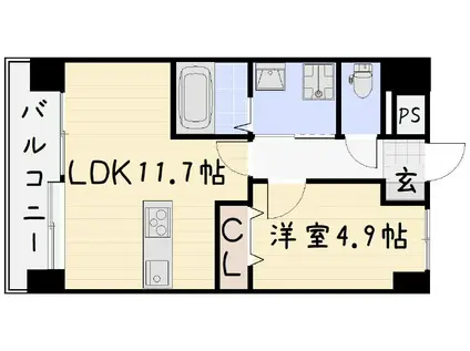 J-スクエア(1LDK/2階)の間取り写真