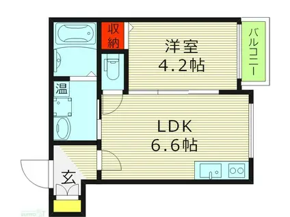 パシフィック千林(1DK/3階)の間取り写真