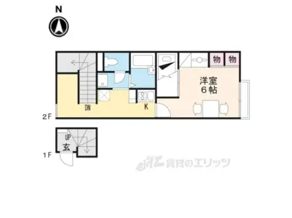 レオパレス伏見Ⅲ(1K/2階)の間取り写真