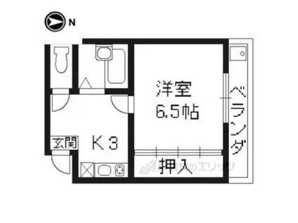 シェモア白川(1K/2階)の間取り写真