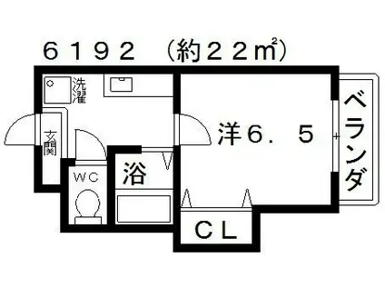 ルミエール(1K/2階)の間取り写真