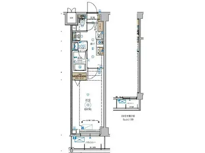 ガリシア板橋(1K/1階)の間取り写真