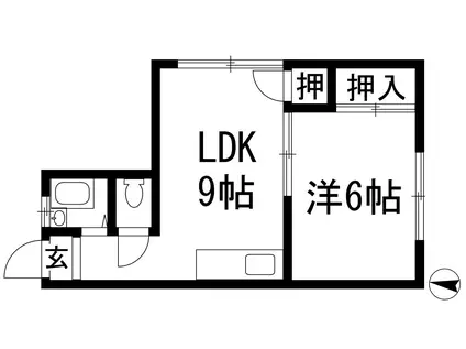 島上マンション(1LDK/2階)の間取り写真