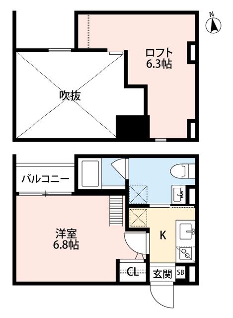 WISTERIA R&T(1K/2階)の間取り写真
