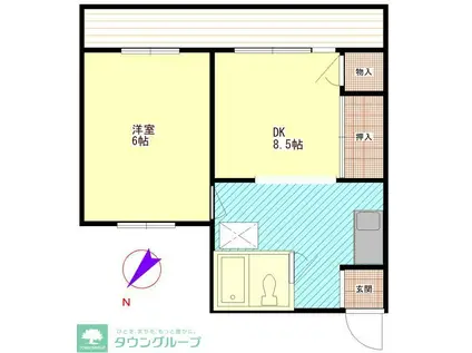 パティオ駒岡2号館(1DK/3階)の間取り写真