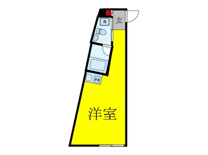 王子本町2丁目北棟(ワンルーム/1階)の間取り写真