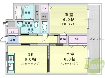 新高マンション(2DK/3階)の間取り写真