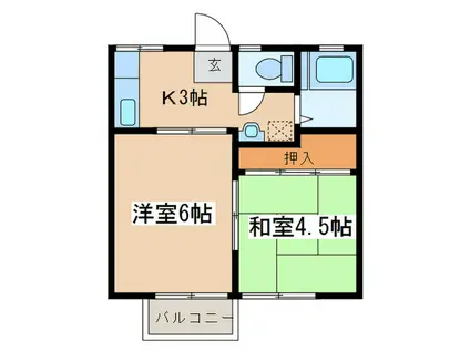 コーポ平沢(2K/2階)の間取り写真