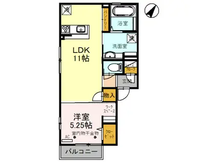 DH・プレジー(1LDK/2階)の間取り写真